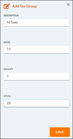 add tax group form